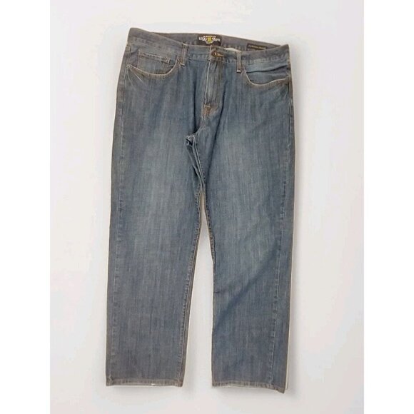 Lucky Brand 221 Original Straight Blue Cotton Denim Jeans 38 x 32 NICE - Picture 1 of 13